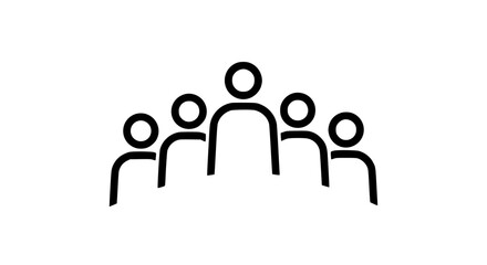 Human group clear symbol black white icon