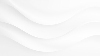 Abstract white wavy background with smooth curves and shadows