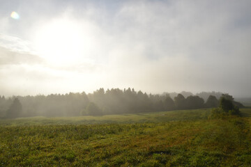 A fog on an autumn morning, Sainte-Apolline, Qu&eacute;bec, Canada