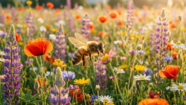 Bees suck nectar - Powered by Adobe