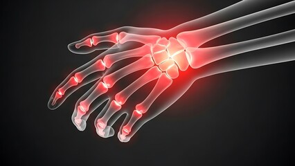Hand Joint Inflammation: Medical Illustration of Painful Arthritis