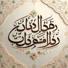 Arabic Islamic calligraphy of text Eid Adha Mubarak translate