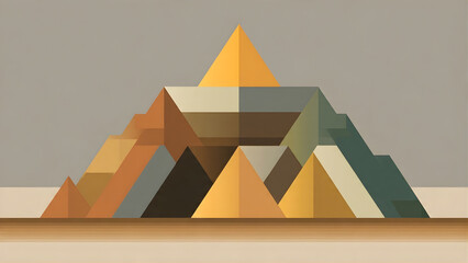 Minimalist Geometric Resilience Concept with Interlocking Earth Tone Forms