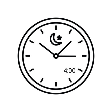 Ramadan clock time 4 00 am suhoor deadline crescent moon star