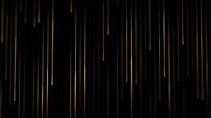 Golden vertical light streaks on deep black background. Falling luminous lines creating elegant abstract rhythm. Warm metallic glow, minimal luxury atmosphere, cinematic depth, smooth flowing pattern - Powered by Adobe