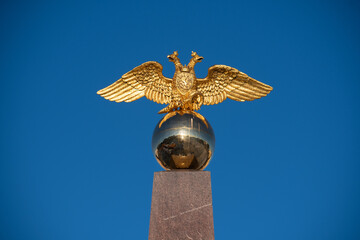The Imperial Russian double headed Eagle monument called  Keisarinnankivi at Helsinki Finland