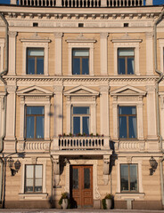 The fa&ccedil;ade of a building in Helsinki Finland