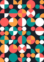Abstract Geometric Seamless Pattern With Colorful Circles
