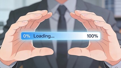 Man's hand touching transparent screen with '24/7 SUPPORT' message and customer service icons