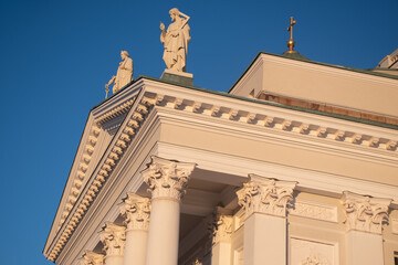 A detail of the Lutheran Cathedral at Helsinki Finland