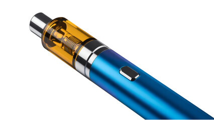 Blue electronic cigarette device isolated on transparent background