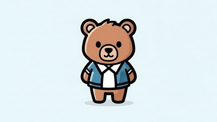 Cartoon bear character illustration design.