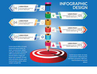 Modern infographic design template with numbered elements for business information, presentation, and web layouts