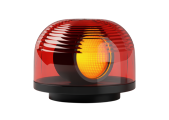 Red emergency light beacon isolated on transparent background