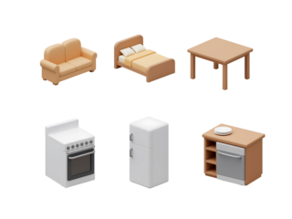 3D Furniture Set for Home Interior