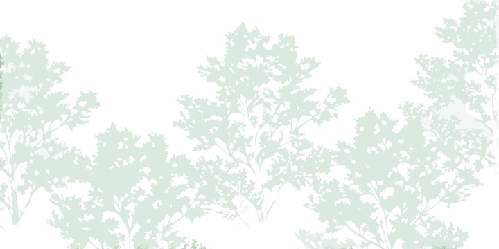 Delicate silhouettes of leafy branches against a pale muted background