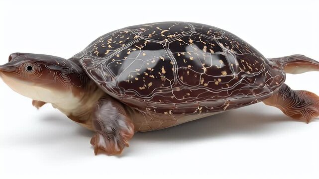 Realistic turtle model on a white background.