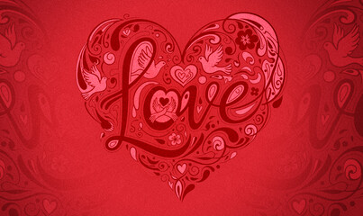 Valentine's love shape grainy abstract background. Pink background. pink ombre gradient with soft blur, faded vignette, film grain texture, and subtle light glow. Minimal classic.