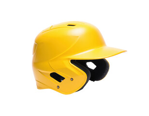 Yellow baseball batting helmet providing baseball player safety