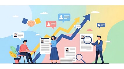 Business growth and communication concept