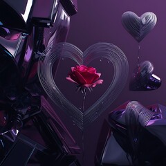 abstract background with hearts and stars