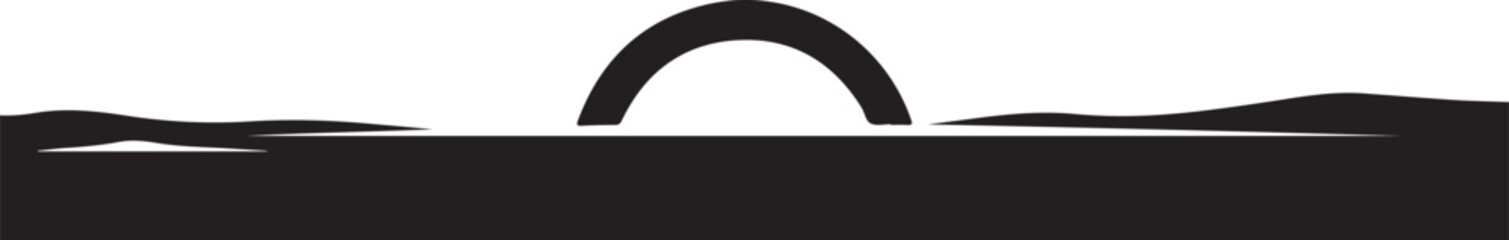 Minimalist landscape with abstract arch