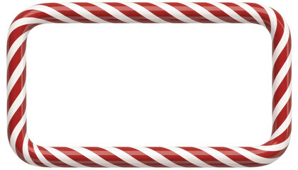 Candy cane border frame red and white isolated on a transparent background