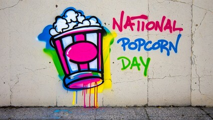 Colorful graffiti mural celebrates national popcorn day