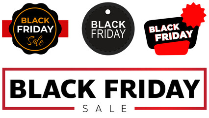 Obraz premium Black Friday Sale Badges isolated on a transparent background