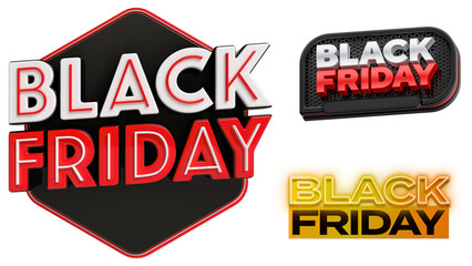 Black Friday Logos isolated on a transparent background
