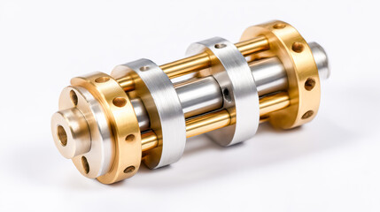 Precision metal shaft coupling with bearing assembly