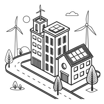 vector illustration of city street