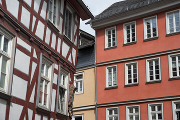 Obraz premium wetzlar Germany Half Timber buildings on an overcast day