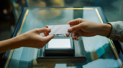 Hand to hand card exchange at payment terminal