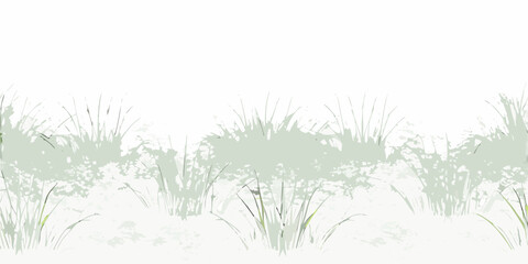 A simple illustration of green grassy bushes on a white background © Suresh