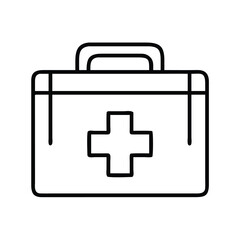 Obraz premium First Aid Medical Kit Icon for Healthcare Emergency Treatment and Hospital Professional Services