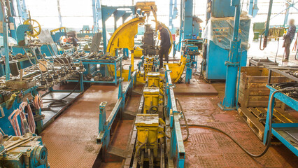 Tractor engine assembled on the factory production line on tractor factory timelapse