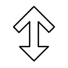 Vertical Double Headed Arrow Vector Icon Indicating Height Resize or Bidirectional Movement Minimalist Line Art