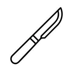 Medical Scalpel Icon for Surgery Healthcare and Surgical Instrument Design in Line Art