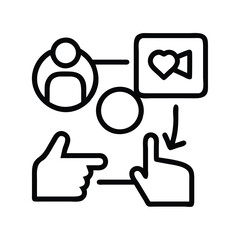 Obraz premium Social Networking Engagement Icon Set with Video Like and Human Interaction