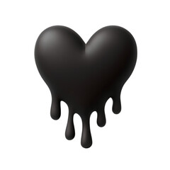 Obraz premium 3d black heart dripping over clear background 