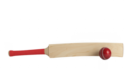Cricket bat and ball cricket ball isolated on a transparent background