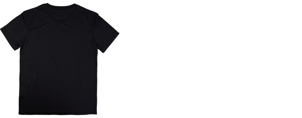 Black T Shirt Mockup Front View Isolated on White Background