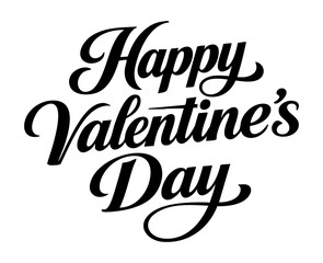 Stylish Happy Valentine&rsquo;s Day Lettering Design for Cards and Gifts on Transparent Background