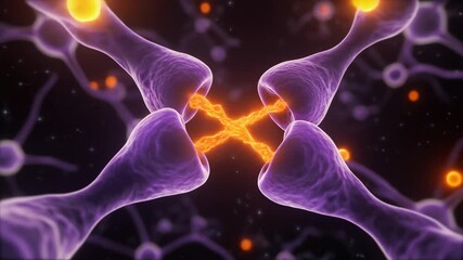3D Animation of Synaptic Transmission in Neural Communication - Powered by Adobe