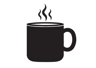 Coffee mug icon, Coffee mug silhouette vector