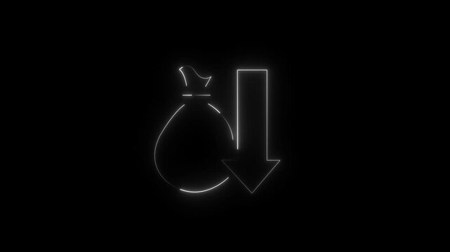 Glowing neon Business efficiency concept, how much a company or organization Glowing Neon Business Efficiency Concept with Cost Reduction Icon, Time, Cost and Quality Performance, 4K