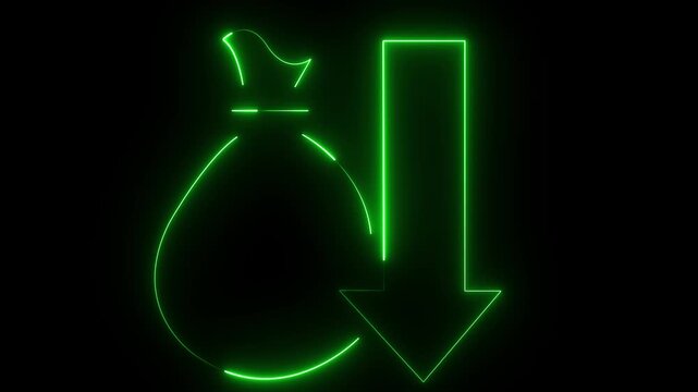 Glowing neon Business efficiency concept, how much a company or organization Glowing Neon Business Efficiency Concept with Cost Reduction Icon, Time, Cost and Quality Performance, 4K