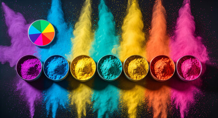 happy hindu indian people celebrate holi festival by throwing colorful powder at each other,.art illustration 4K Video