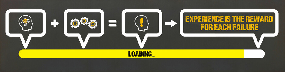 Naklejka premium Experience is the reward for each failure 